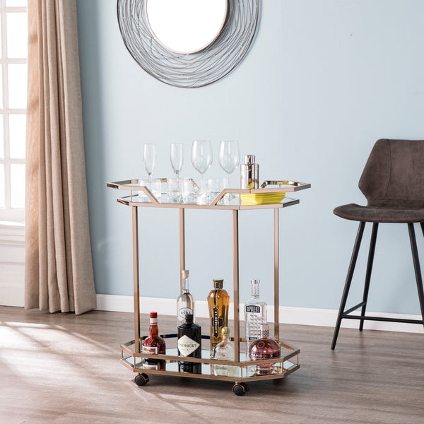 Ari Art Deco Bar Cart - bar cart in living room 