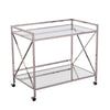 Maxton Silver Bar Cart - bar cart at an angle 