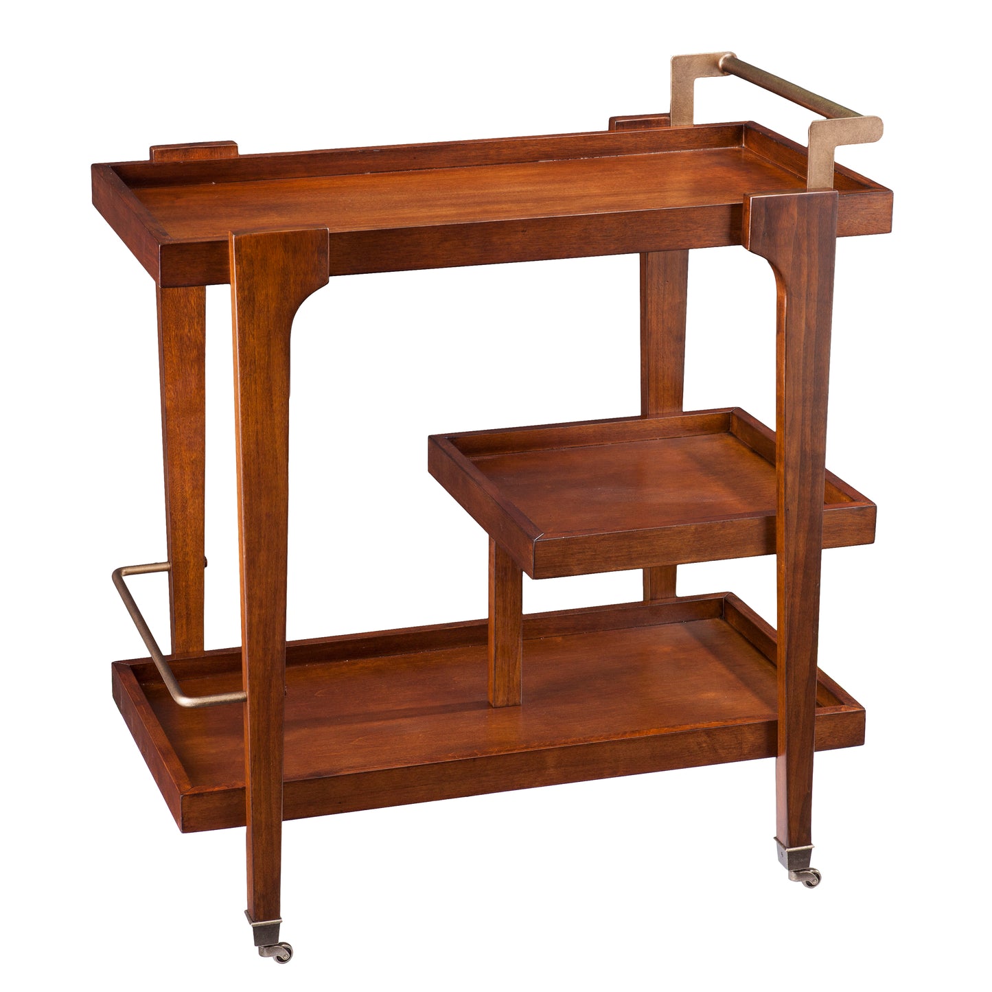 Holly & Martin Zhori Midcentury Modern Bar Cart - bar cart at an angle 