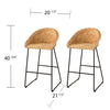 Landrine Water Hyacinth Bar Stools – 2pc Set