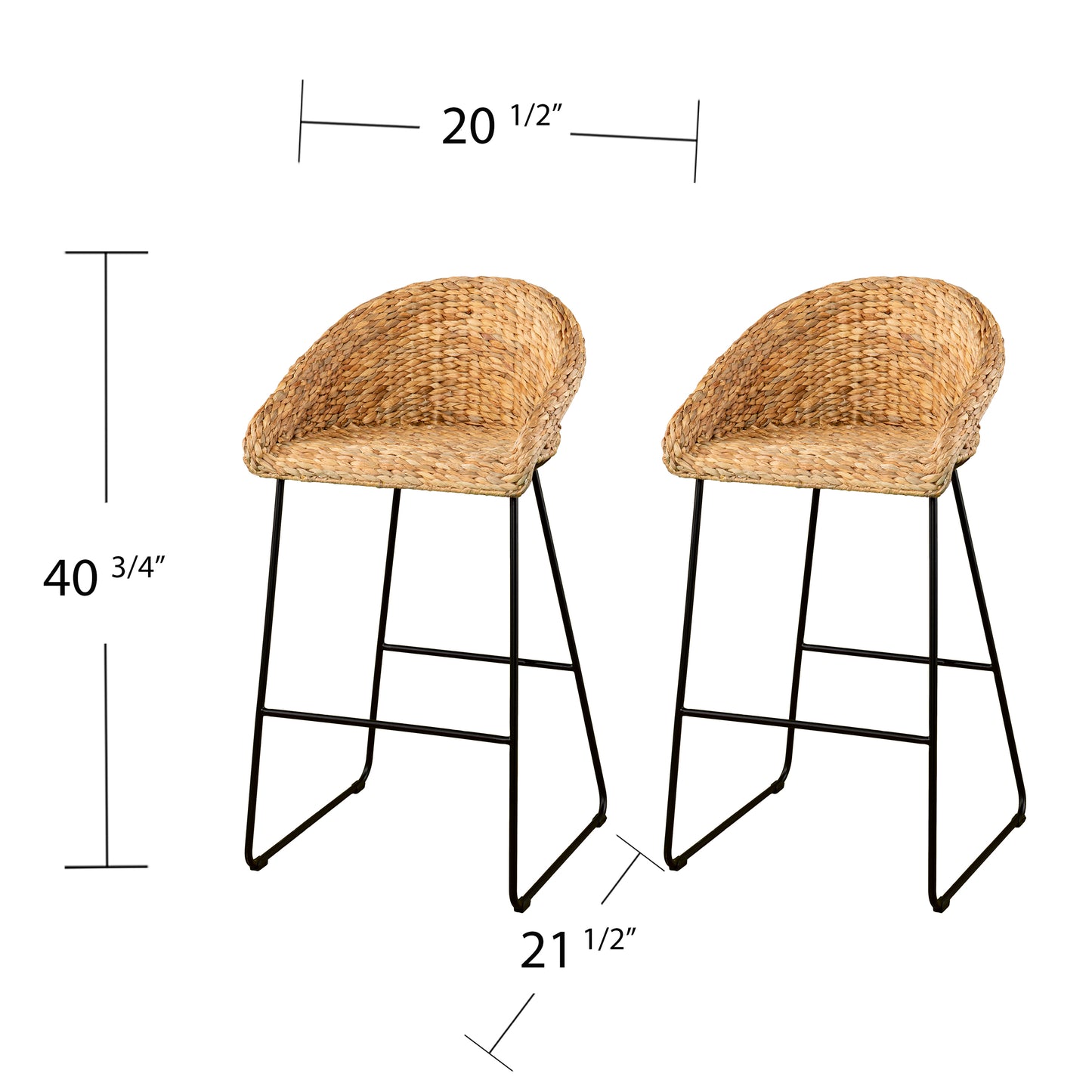 Landrine Water Hyacinth Bar Stools – 2pc Set