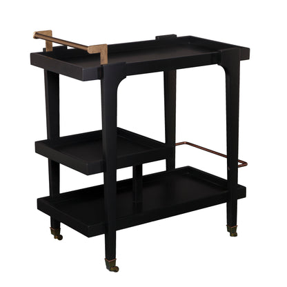 Holly & Martin Zhori Midcentury Modern Bar Cart - Black - bar cart at an angle 