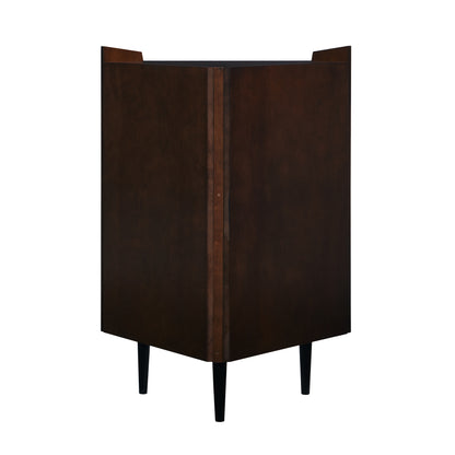 Larson Corner Bar Cabinet - Dark Tobacco - bar cabinet back view 