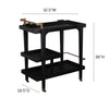 Holly & Martin Zhori Midcentury Modern Bar Cart - Black - bar cart with measurements 