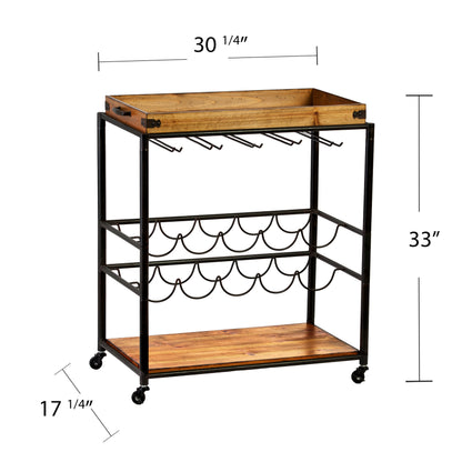 Mayson Bar Cart - bar cart with measurements 