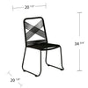 Angled view of Outdoor Rope Chairs | Holly & Martin Padko 2pc Set with dimensions
