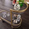 Otsento Rolling Bar Cart - bar cart detailed closeup with items on top 