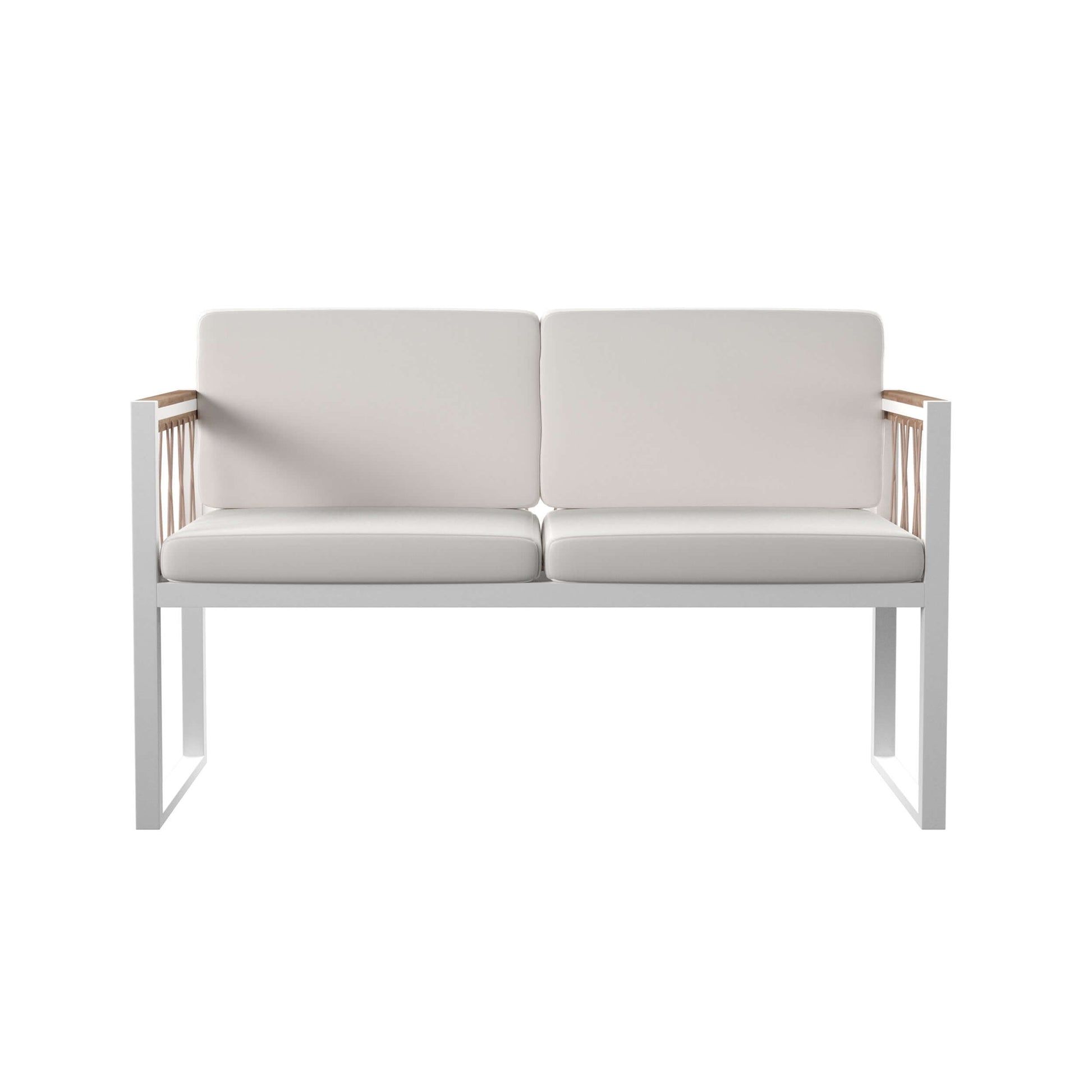 Front view of Outdoor Loveseat with Cushions - Wallmond from Bundle Abode