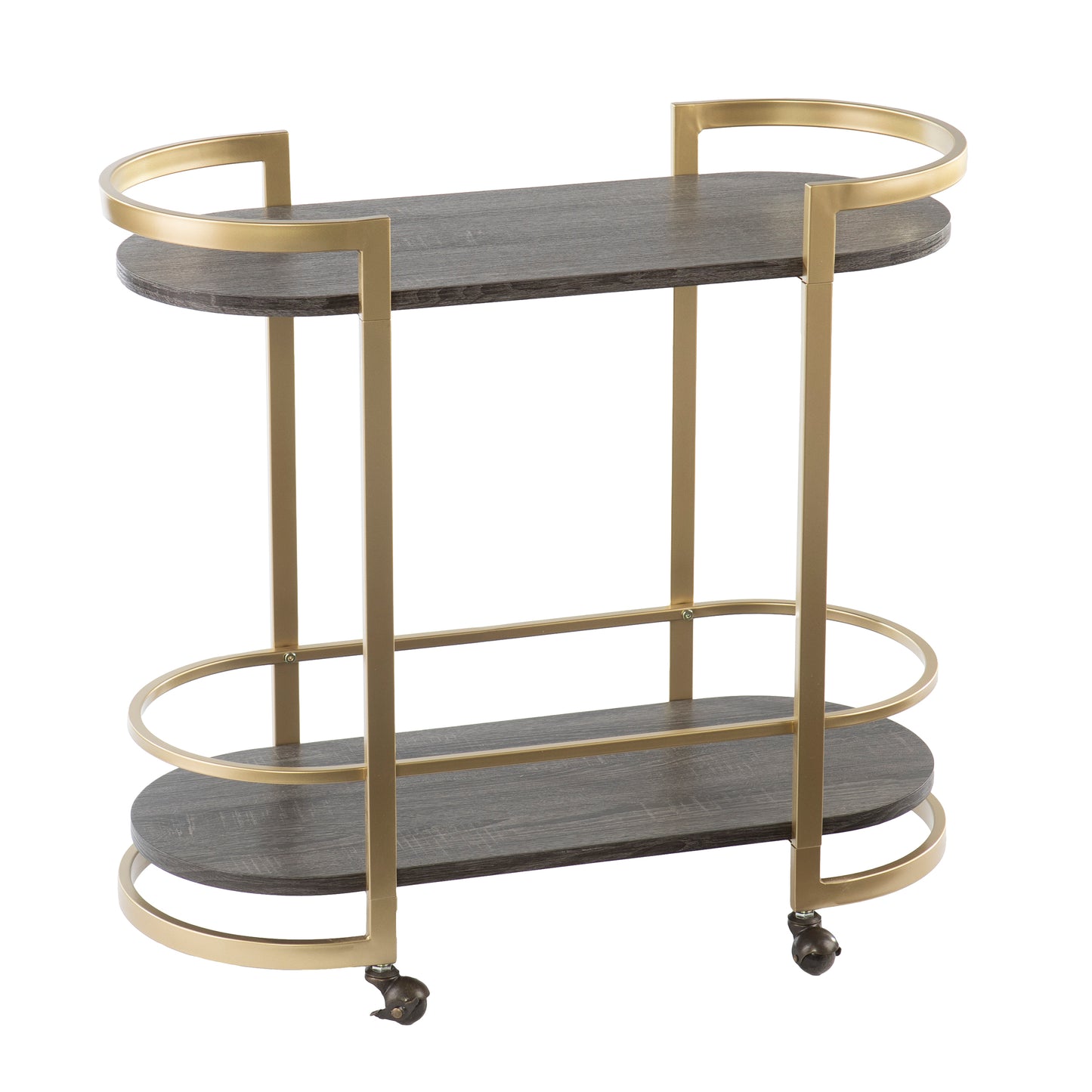 Otsento Rolling Bar Cart - bar cart at an angle 