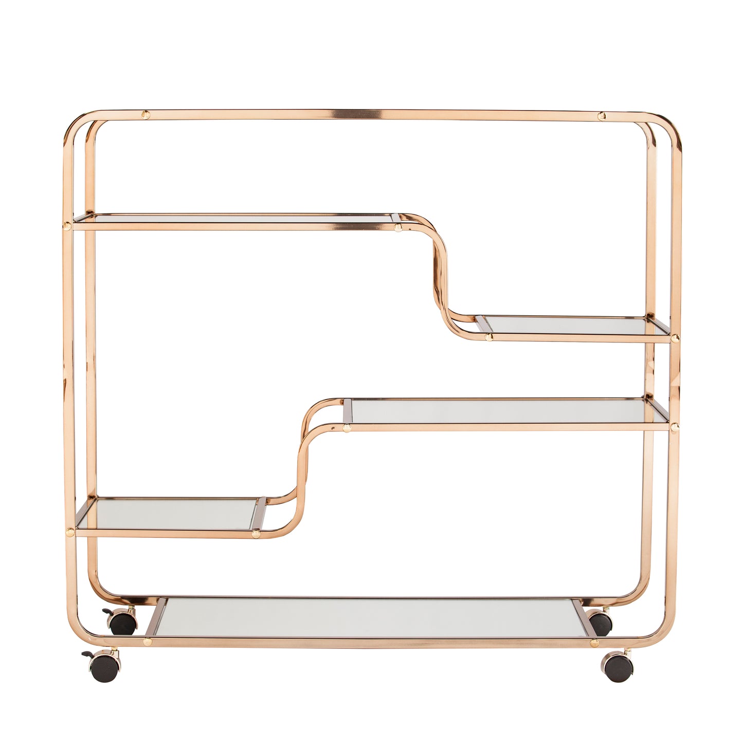 Maylynn Art Deco Mirrored Bar Cart - bar cart front or back view 