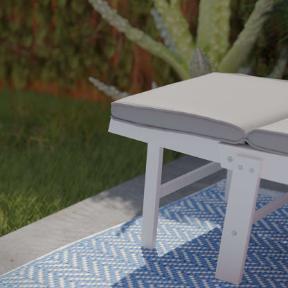 Lifestyle image of closeup for Folding Outdoor Lounge Chair Holly & Martin Dolavon Convertible Lounge Chair 