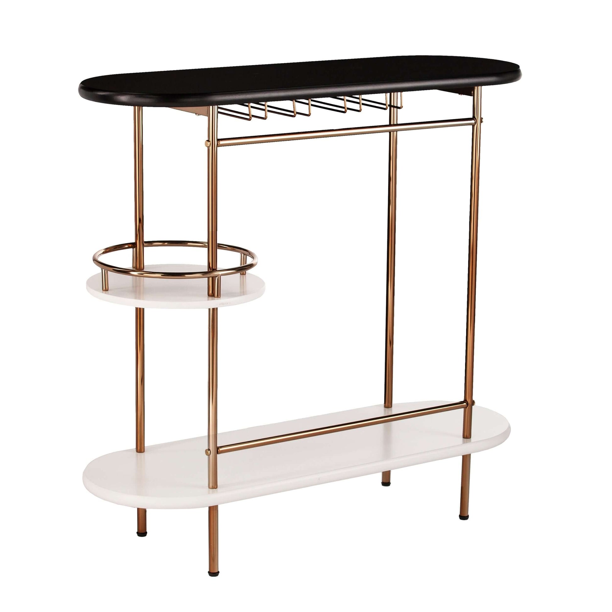 Dagney Wine/Bar Table w/ Glassware Storage - table at an angle 