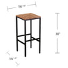 Angled view of Indoor Outdoor Counter Height Bar Stool with dimensions 