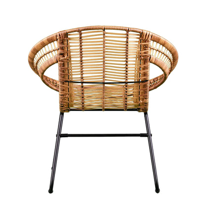 Rear view of Indoor Outdoor Bistro Set - 3pc Patio & Balcony Style - Chair only