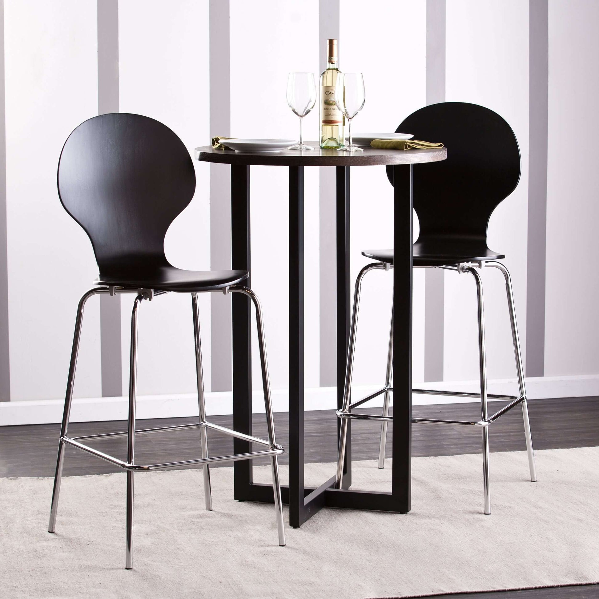 Holly & Martin Danby Bar Table - bar table with seats and items on countertop