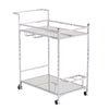 Ivers Metal Mirrored Bar Cart - Chrome - bar cart at an angle 