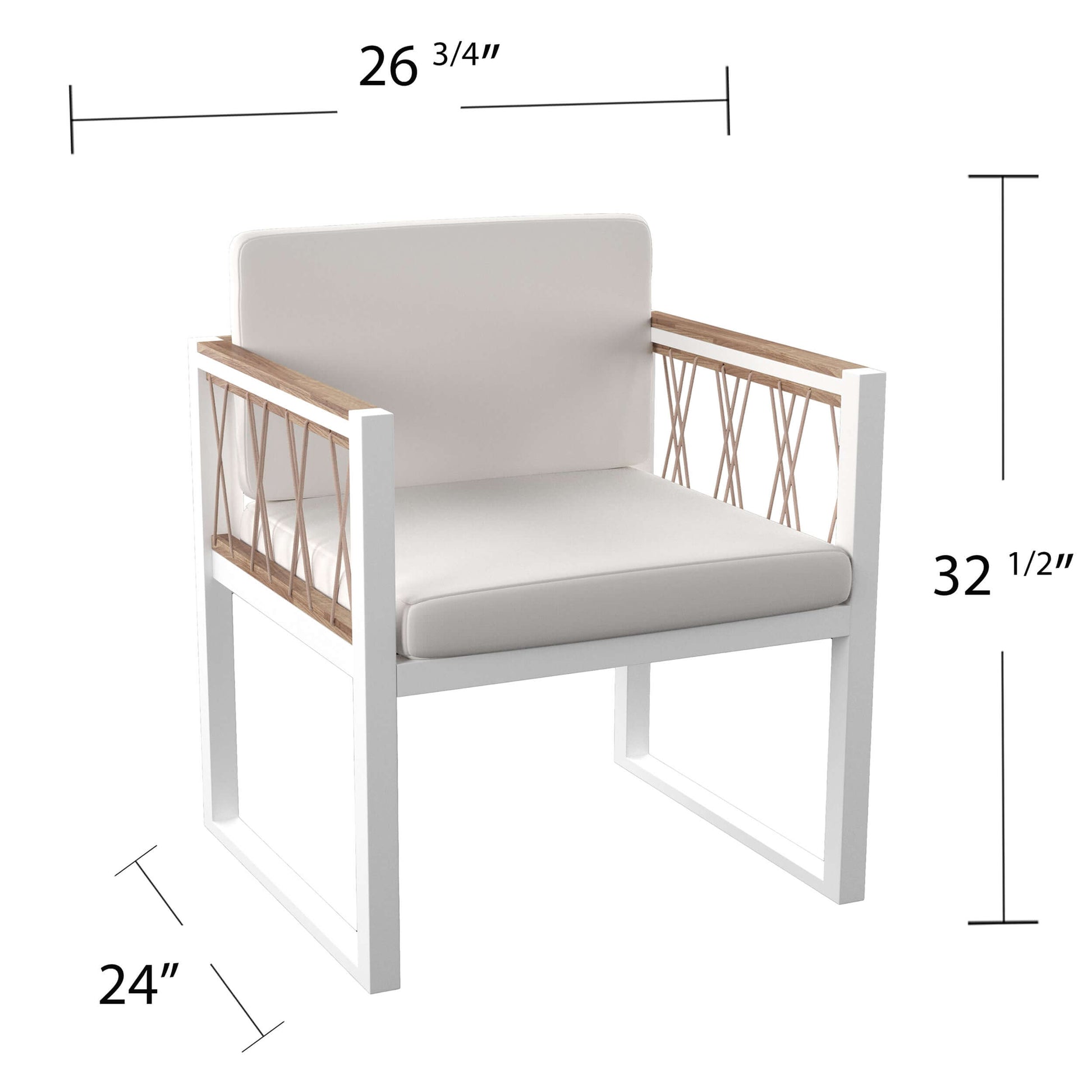 Angled view of 2 Piece Patio Chair Set | Wallmond Cushioned Outdoor Chairs with dimensions 