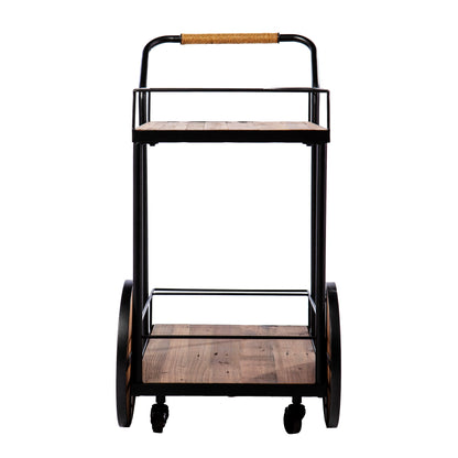 Pemton Reclaimed Wood Bar Cart - bar cart side view 