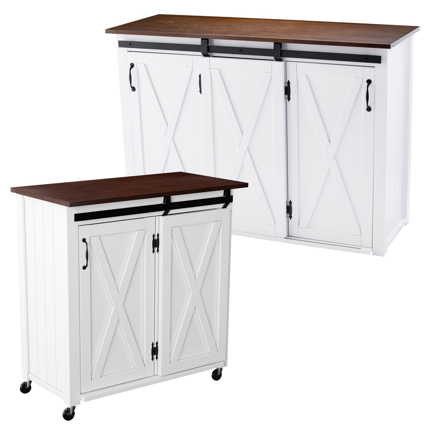 Leshire Barn-Door Kitchen Island