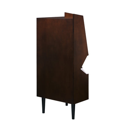 Larson Corner Bar Cabinet - Dark Tobacco - bar cabinet back view 