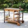 Murcott Outdoor Bar Cart - bar cart outside at an angle 