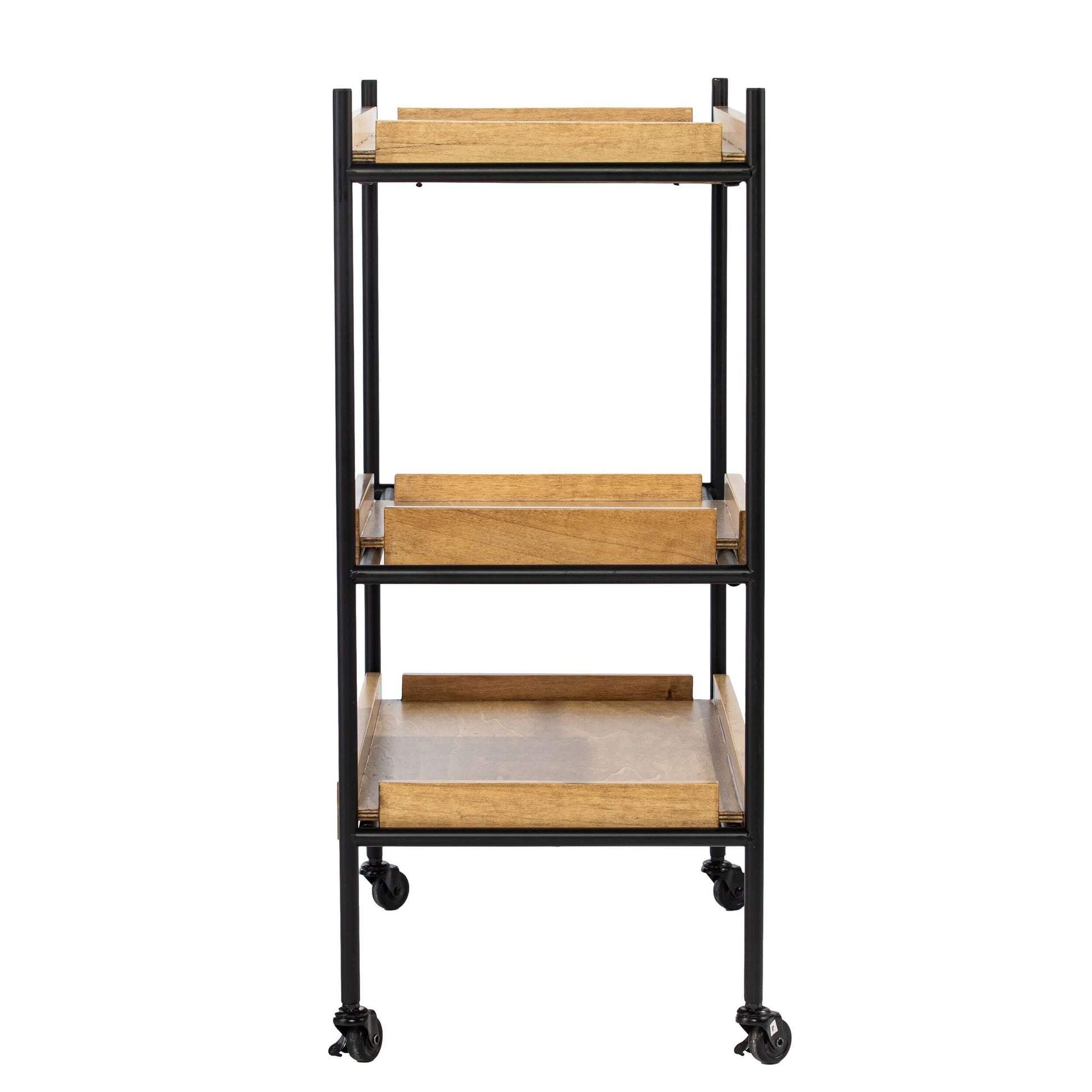 Claverdon Rolling Bar Cart - bar cart side view 