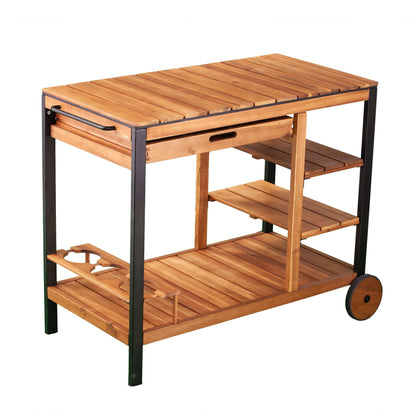 Murcott Outdoor Bar Cart - bar cart at an angle