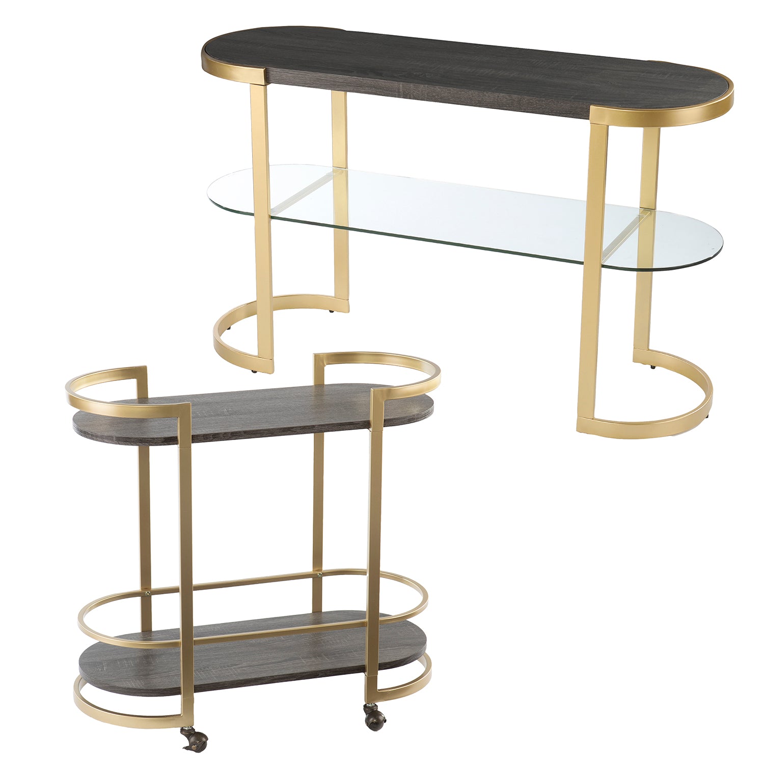 Otsento Rolling Bar Cart - bar cart with different shelf variation 