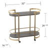 Otsento Rolling Bar Cart - bar cart with measurements 