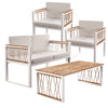 Multiple chairs demonstrating a set of Outdoor Loveseat with Cushions - Wallmond from Bundle Abode