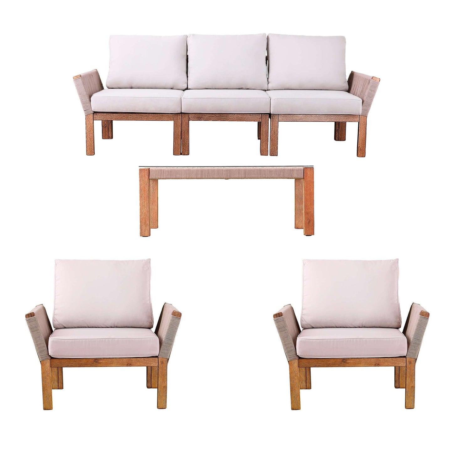 View of full Outdoor Conversation Set | Brendina 4pc Patio Set 