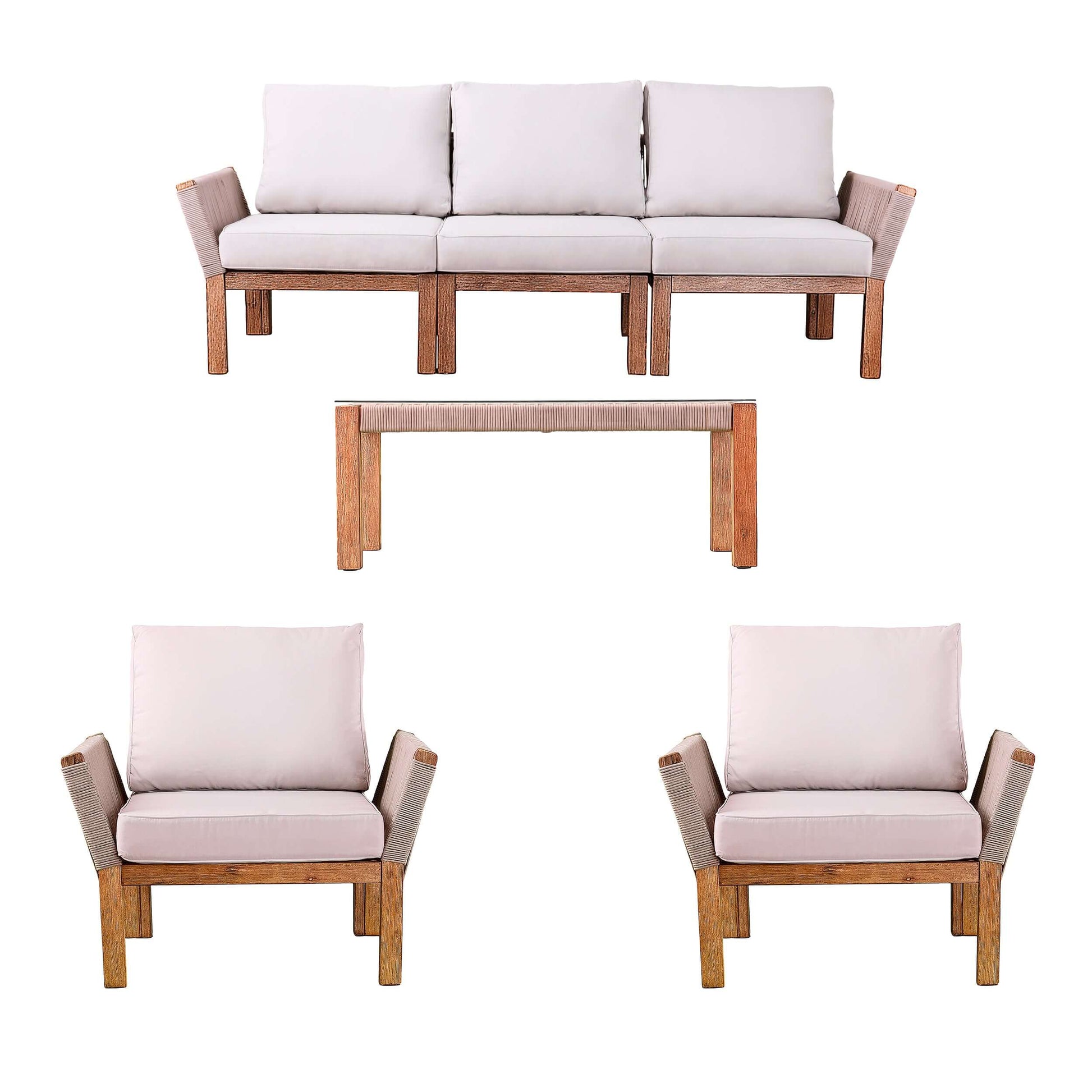 View of full Outdoor Conversation Set | Brendina 4pc Patio Set 