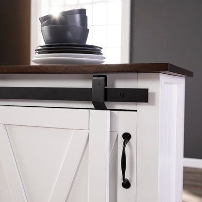 Leshire Barn-Door Kitchen Island