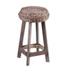 Rutina Backless Round Water Hyacinth 24" Stools 2pc Set- Weathered Gray