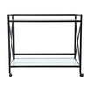 Maxton Bar Cart – Black and White - bar cart front or back view 