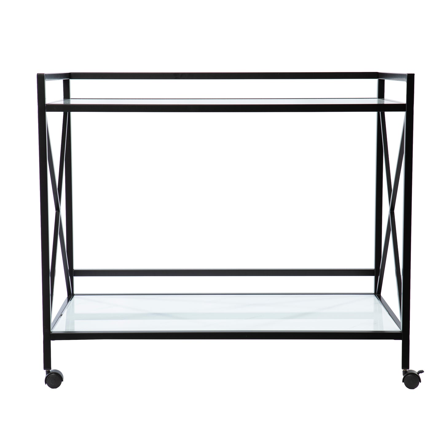 Maxton Bar Cart – Black and White - bar cart front or back view 