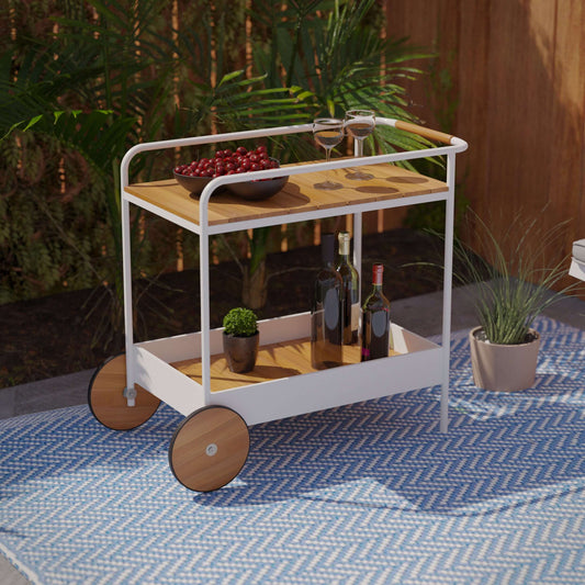 Randburg Outdoor Bar Cart w/ Storage - bar cart outside 