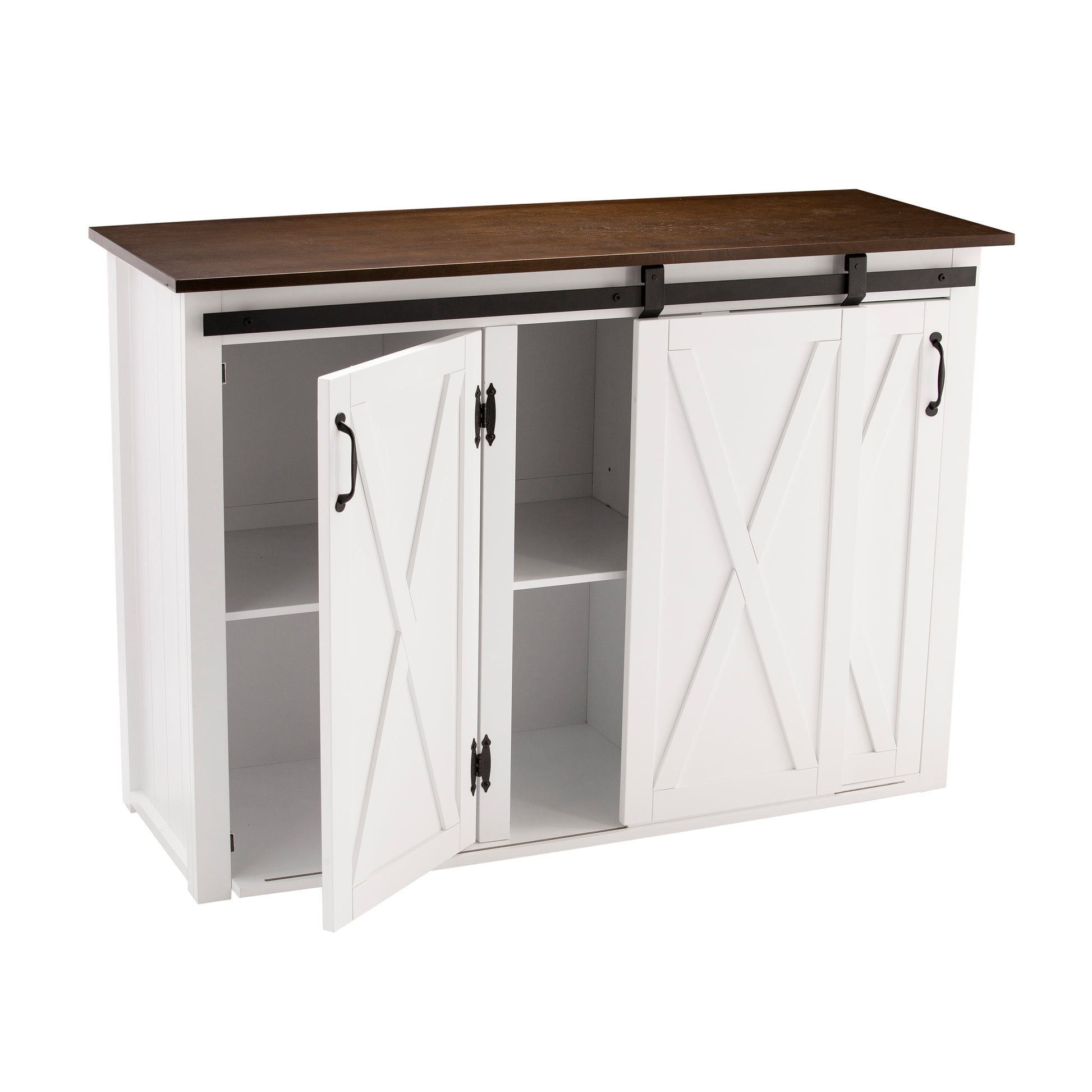 Leshire Barn-Door Kitchen Island