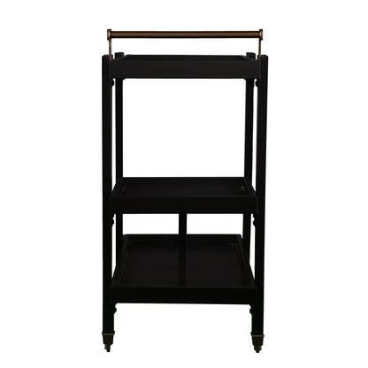 Holly & Martin Zhori Midcentury Modern Bar Cart - Black - bar cart side view 