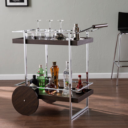 Dorben Rolling Bar Cart - bar cart in living room 