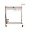 Ivers Metal Mirrored Bar Cart - Champagne - bar cart front or back view 