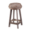 Rutina Backless Round Water Hyacinth 24" Stools 2pc Set- Weathered Gray