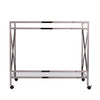 Maxton Silver Bar Cart - bar cart front or back view 