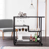 Holly & Martin Zephs Bar Cart – Black w/ Smoked Mirror - bar cart in living room 