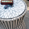 Lifestyle countertop view of Round Outdoor Side Table | Melilani - Bundle Abode 