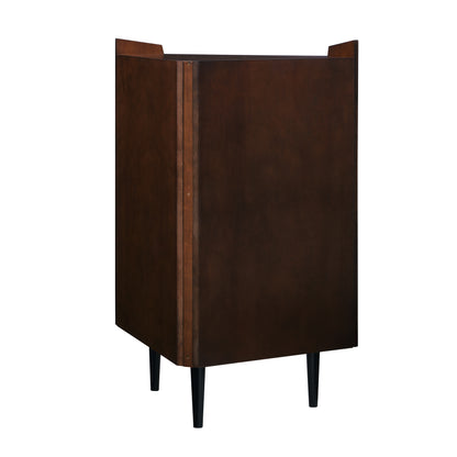 Larson Corner Bar Cabinet - Dark Tobacco - bar cabinet back view 