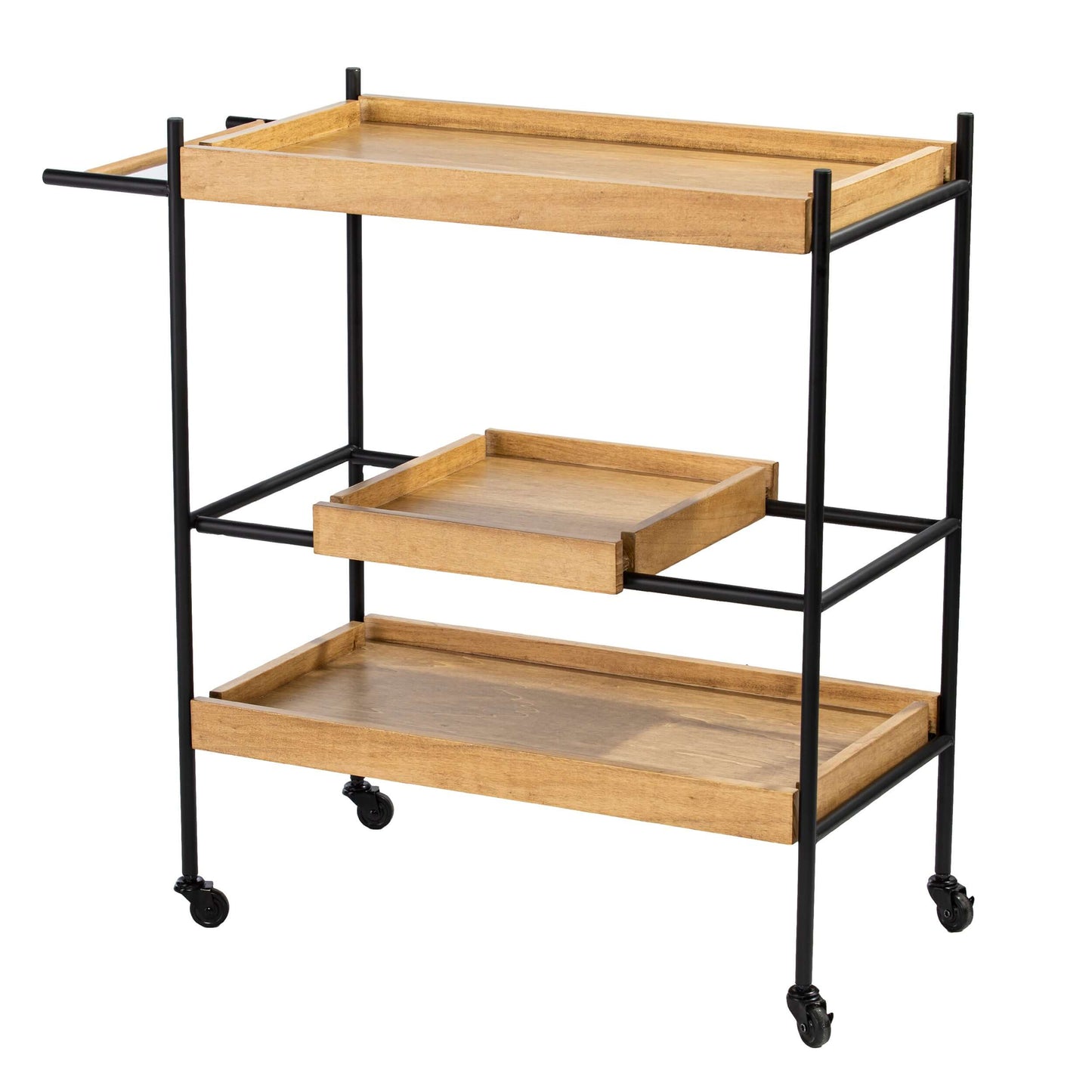 Claverdon Rolling Bar Cart - bar cart at an angle 