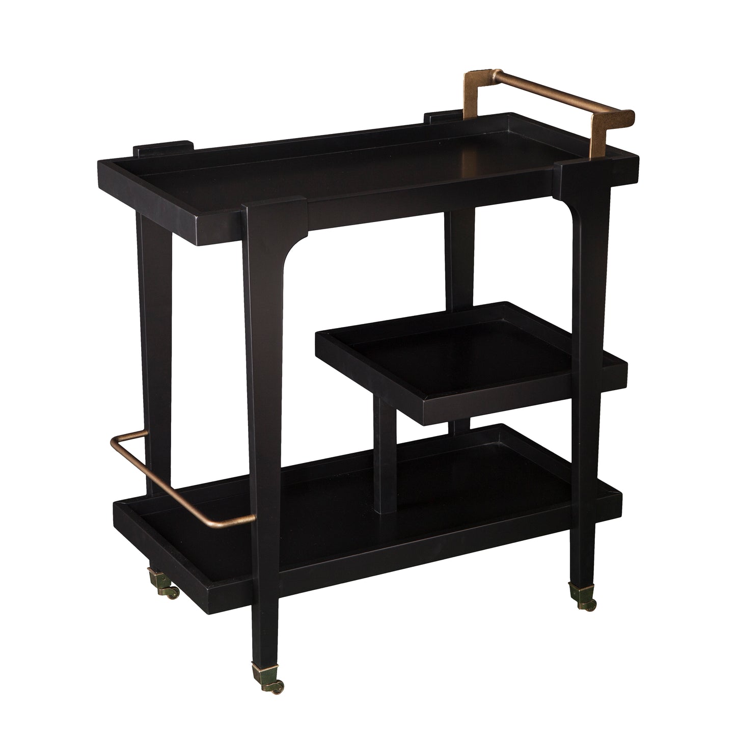 Holly & Martin Zhori Midcentury Modern Bar Cart - Black - bar cart at an angle 