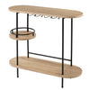 Dagney Wine/Bar Table w/ Glassware Storage – Natural and Black Finish