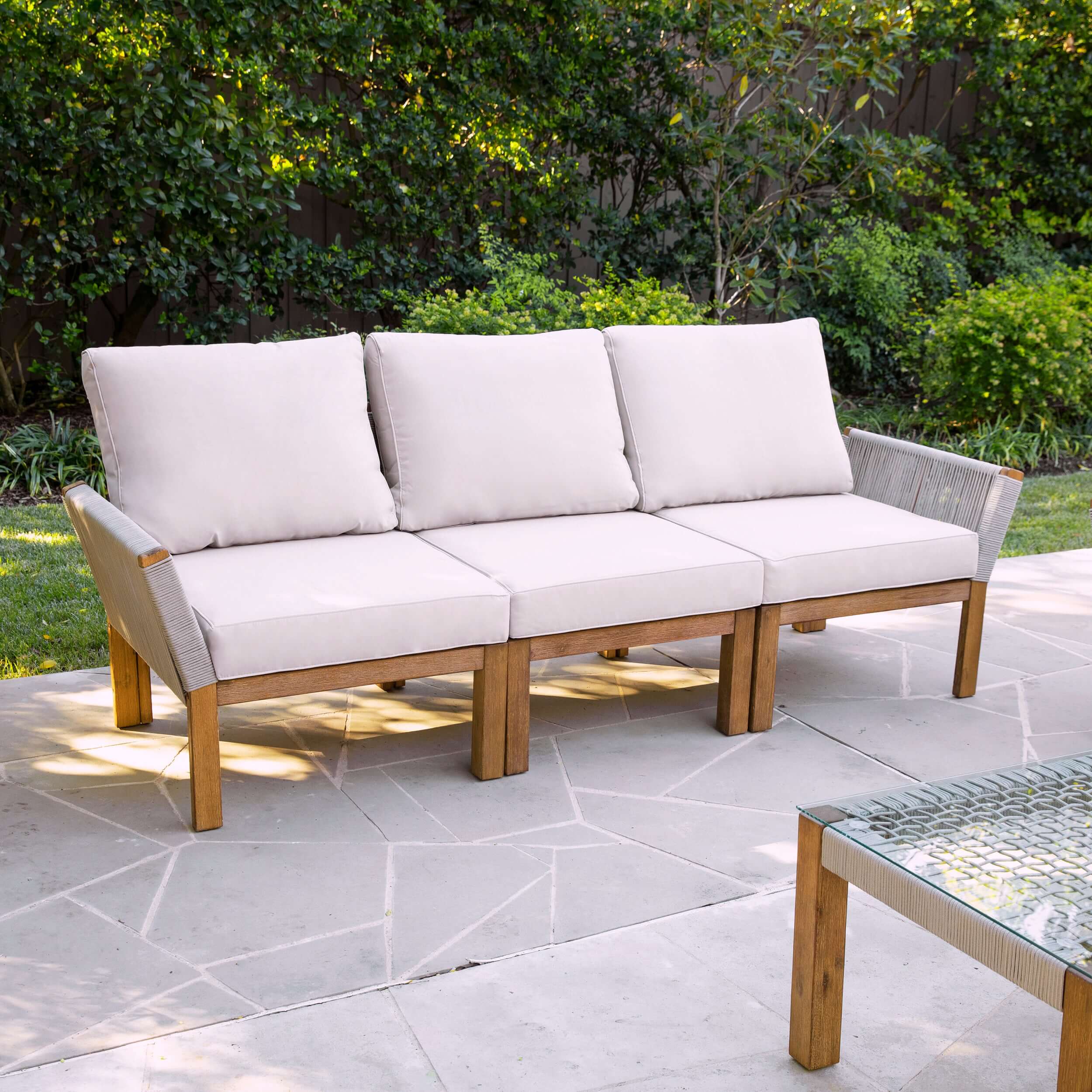 Outdoor 3 Seater Sofa | Brendina Cushioned Patio Couch – Bundle Abode